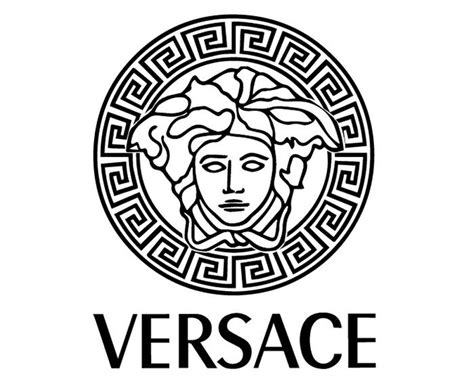 versace logog|Versace logo black and white.